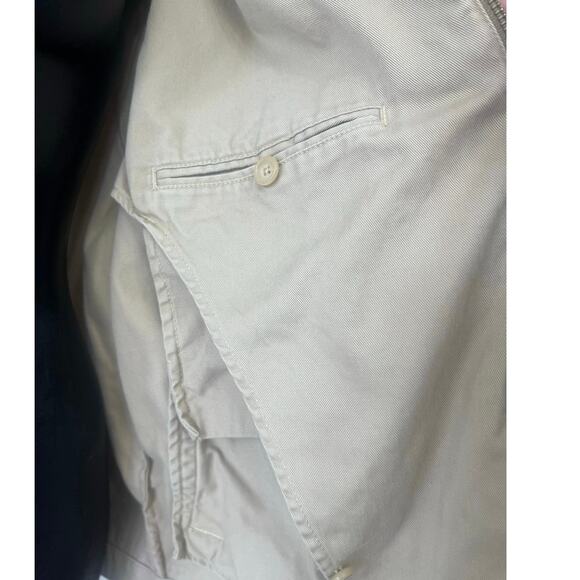 Polo Ralph Lauren Harrington Jacket Sz L Cream/Khaki Bomber Unlined Preppy FLAW - Picture 9 of 11